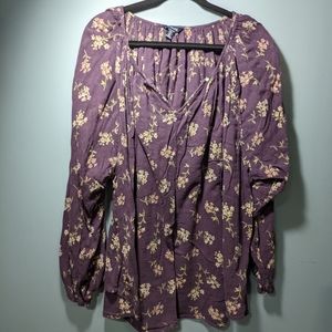 Chaps Floral Keyhole Top